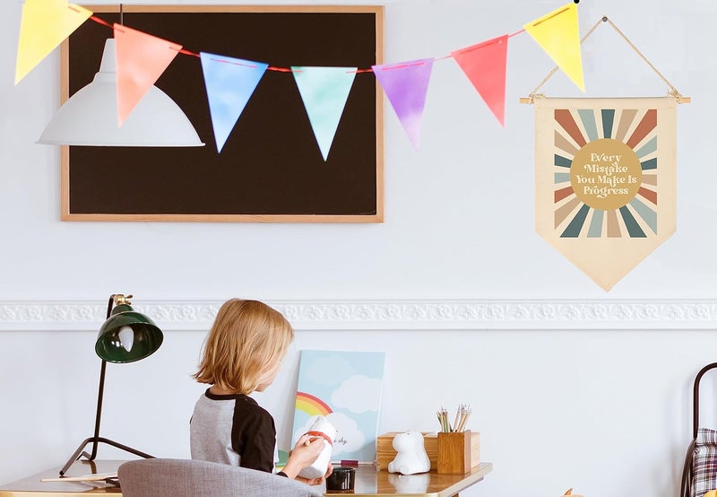 Sioial Encourage Banner Wall Decor Gifts for Nursery Classroom Playroom Bedroom Front Door-Growth Mindset Affirmation Educational Flag-Calm Down Corner Wall Sign-Reminder Gift-Every Mistake You Make - Image 4